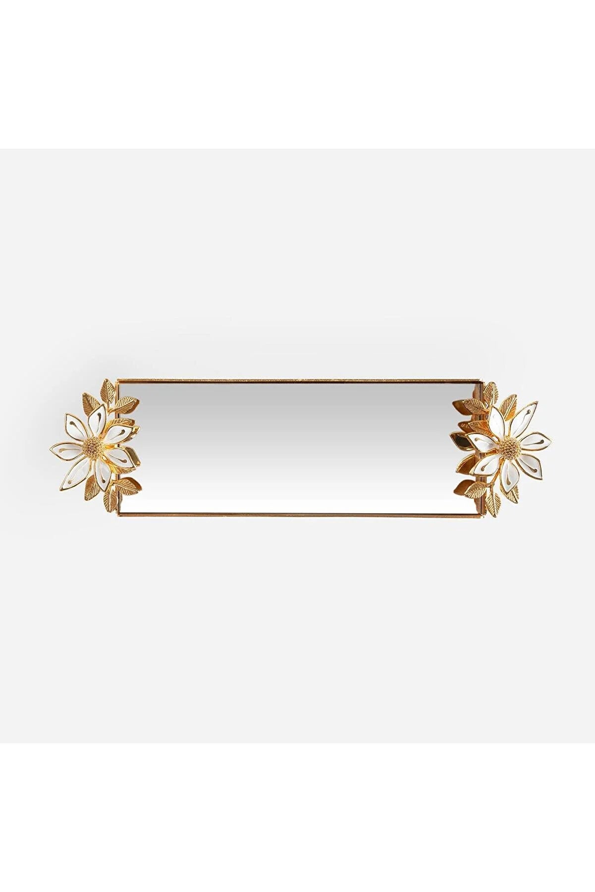 White Flower - Glass presentation tray, 38x10