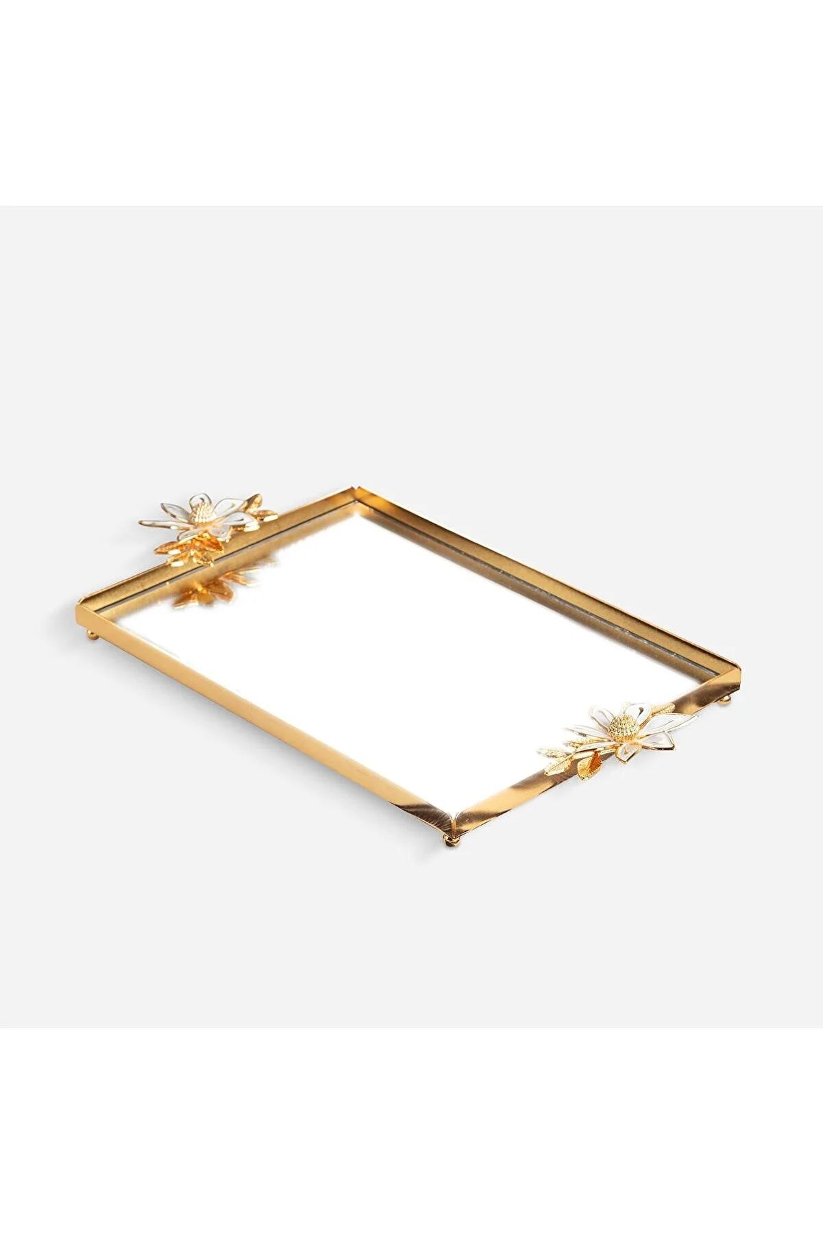 White Flower - Glass presentation tray, 43x23