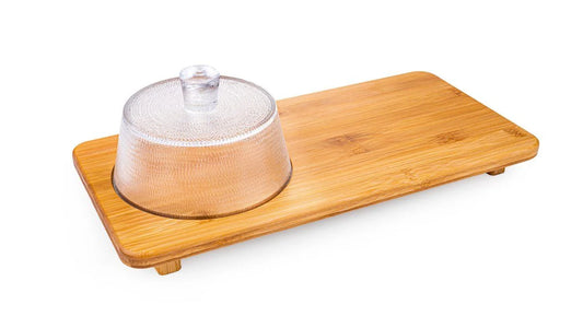 D-IDEAZ Cheese Board Set with Glass Dome Rectangular 