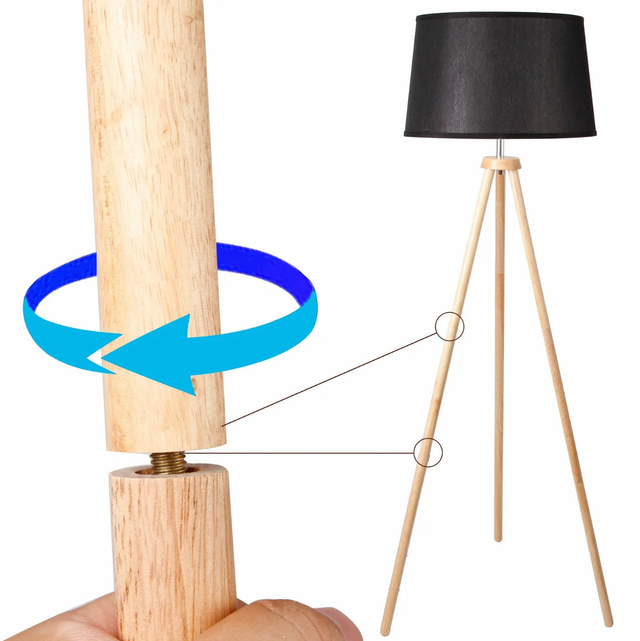 D-IDEAZ® wooden floor lamp, modern floor lamp