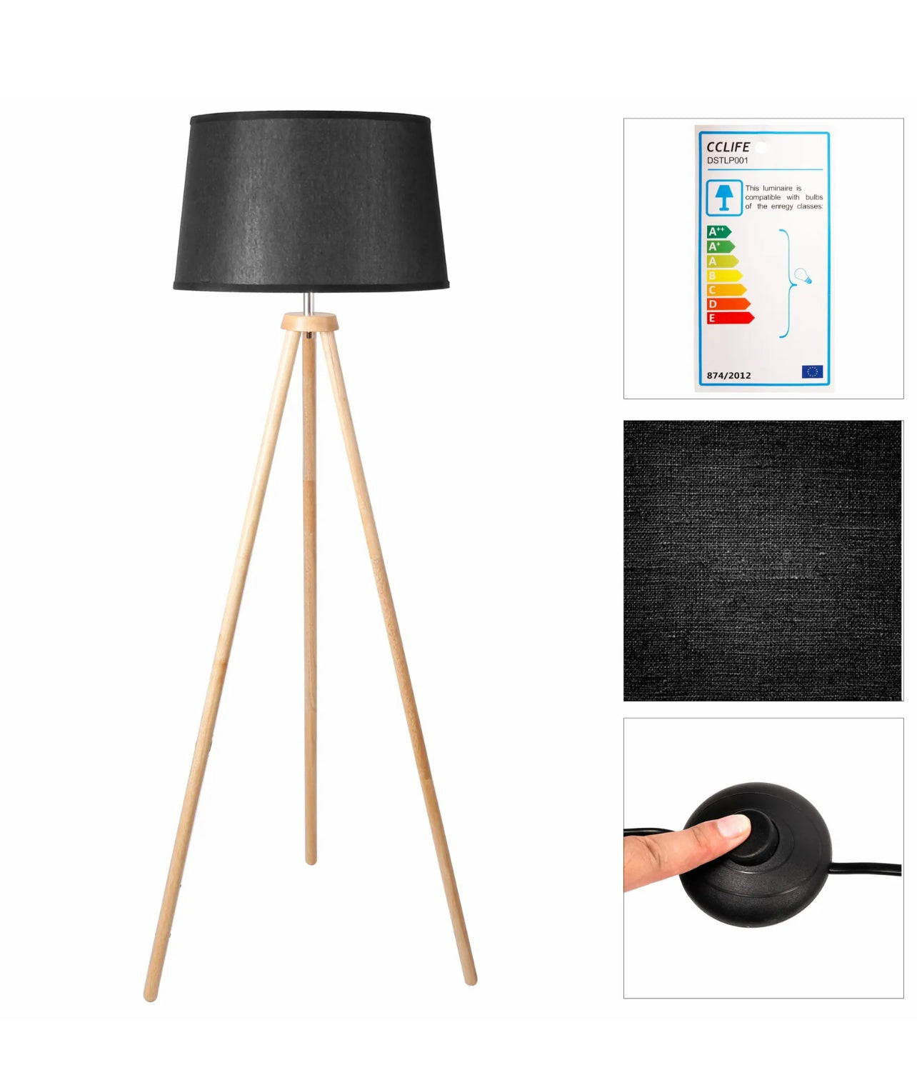 D-IDEAZ® wooden floor lamp, modern floor lamp